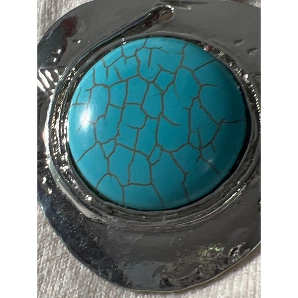 Vintage Erica Lyons Blue Howlite Pendant -- 18" - Picture 4 of 7